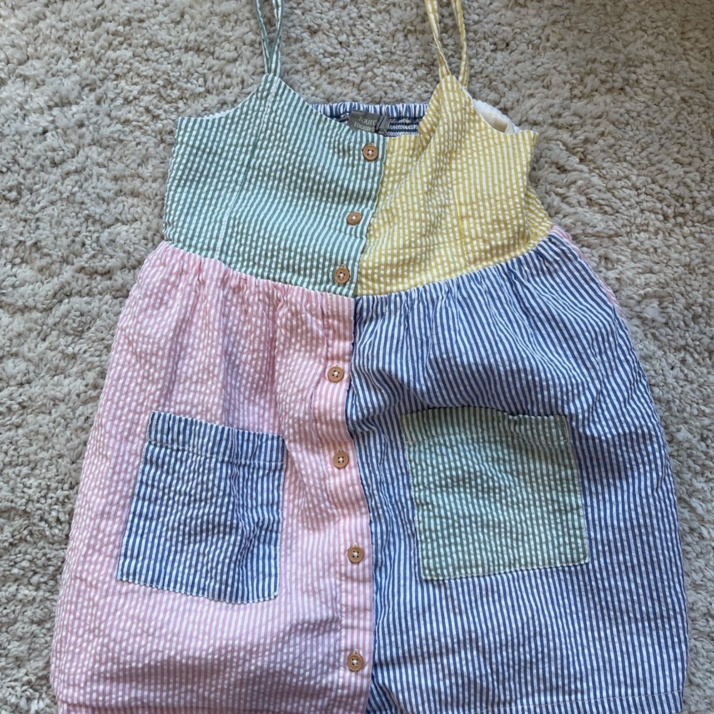 NWOT Seersucjer Striped Button-Down Dress